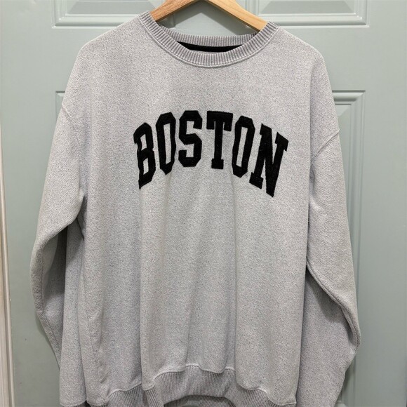 New York Popular Other - New York Popular Sweatshirt Mens XL Heather Gray Boston Crewneck Pullover
